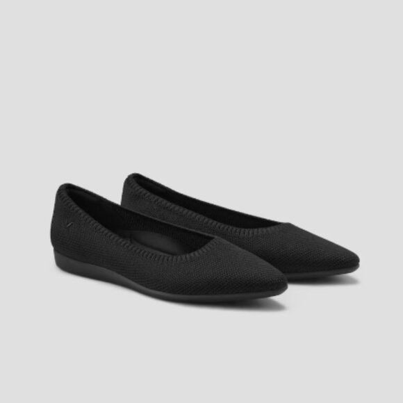 Vivaia Black Lightweight Pointed Ballet Walker Flats - 41 / 9.5 - Picture 1 of 16